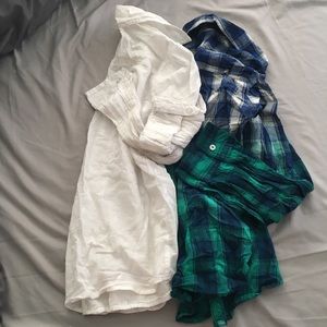 Justice White & Blue/Green Button Downs